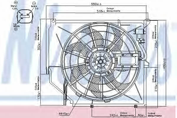 Nissens 85649 Hub, engine cooling fan wheel 85649