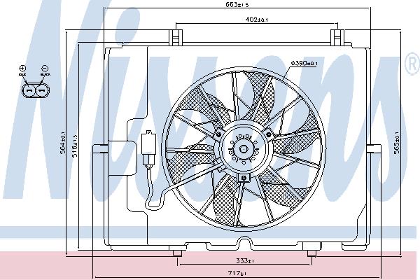 Nissens 85653 Hub, engine cooling fan wheel 85653