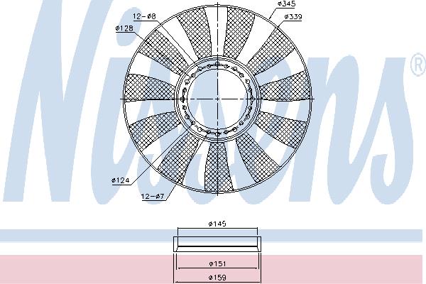 Nissens 85664 Hub, engine cooling fan wheel 85664
