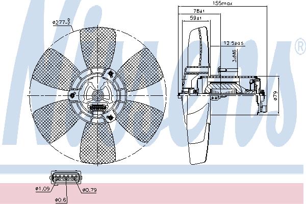 Nissens 85679 Hub, engine cooling fan wheel 85679