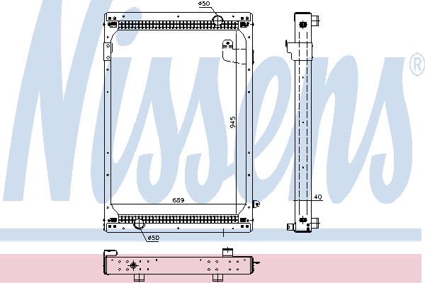Engine cooling radiator MAN: 67195 Nissens Engine cooling radiator