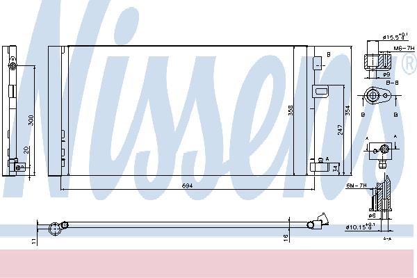 Car heating parts Renault Fluence (L30): 940381 Nissens AC Condenser