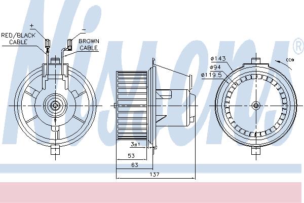 Nissens 87148 Fan assy - heater motor 87148
