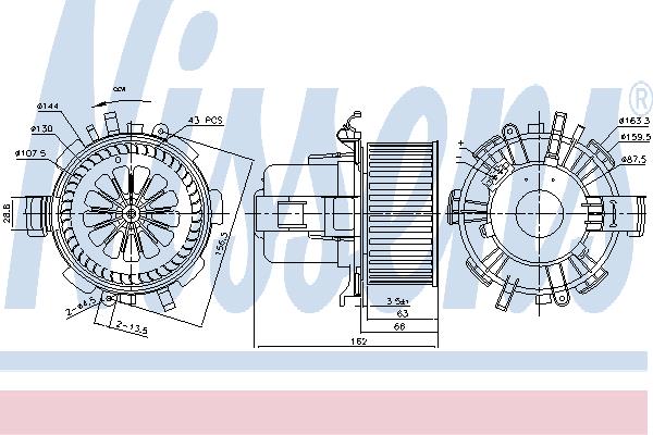 Nissens 87180 Fan assy - heater motor 87180