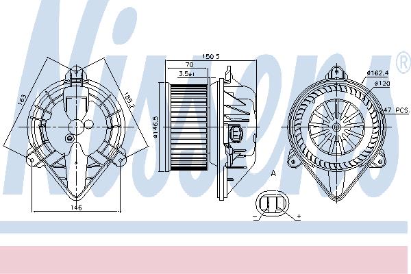Nissens 87173 Hub, engine cooling fan wheel 87173