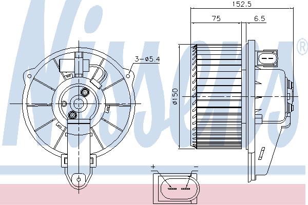 Nissens 87221 Hub, engine cooling fan wheel 87221