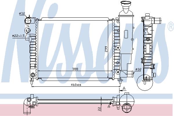 Nissens 63522 Radiator, engine cooling 63522