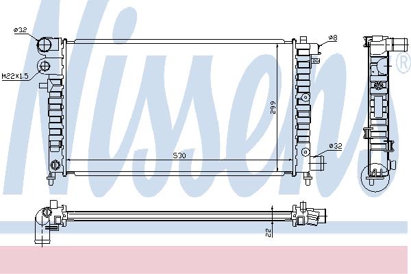 Nissens 63523 Radiator, engine cooling 63523