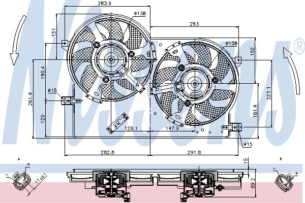 Nissens 85696 Hub, engine cooling fan wheel 85696