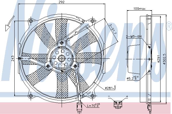 Nissens 85701 Hub, engine cooling fan wheel 85701