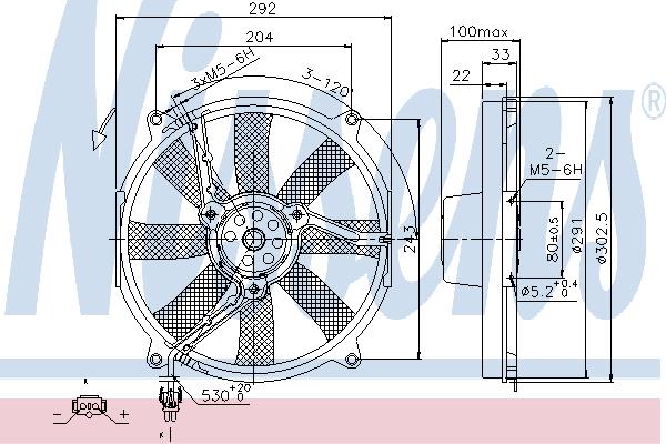 Nissens 85702 Hub, engine cooling fan wheel 85702