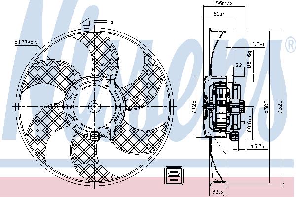 Nissens 85705 Hub, engine cooling fan wheel 85705