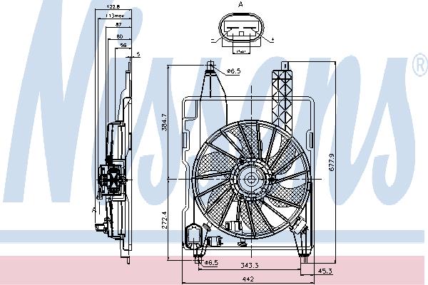 Nissens 85706 Hub, engine cooling fan wheel 85706