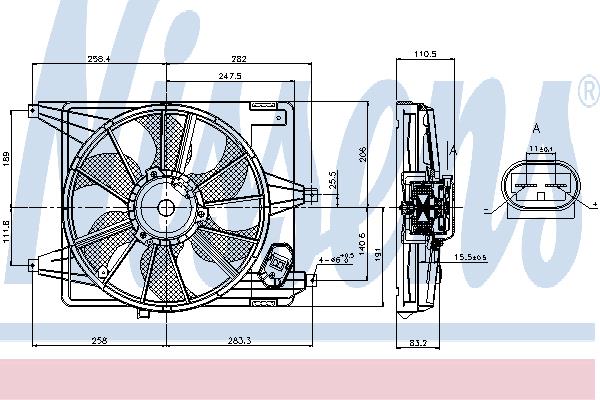 Nissens 85708 Hub, engine cooling fan wheel 85708