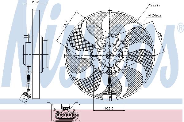 Nissens 85715 Hub, engine cooling fan wheel 85715