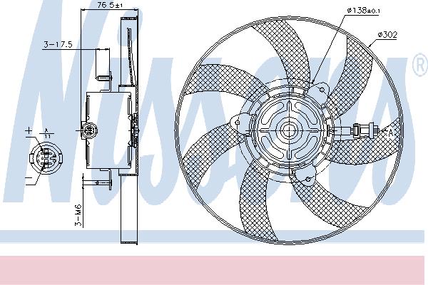 Nissens 85716 Hub, engine cooling fan wheel 85716