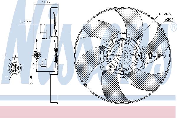 Nissens 85719 Hub, engine cooling fan wheel 85719