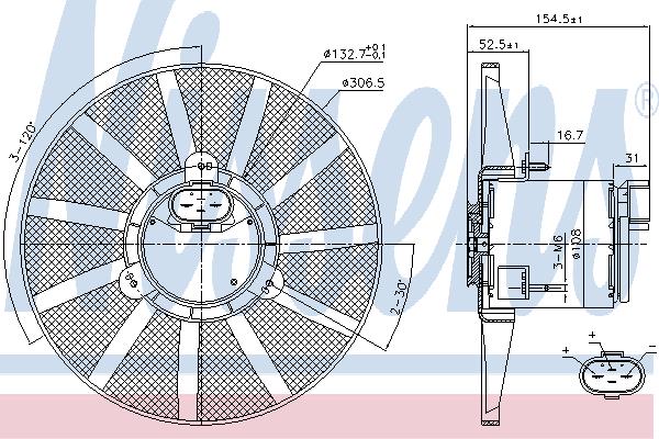 Nissens 85720 Hub, engine cooling fan wheel 85720