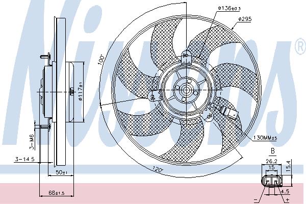 Nissens 85733 Hub, engine cooling fan wheel 85733
