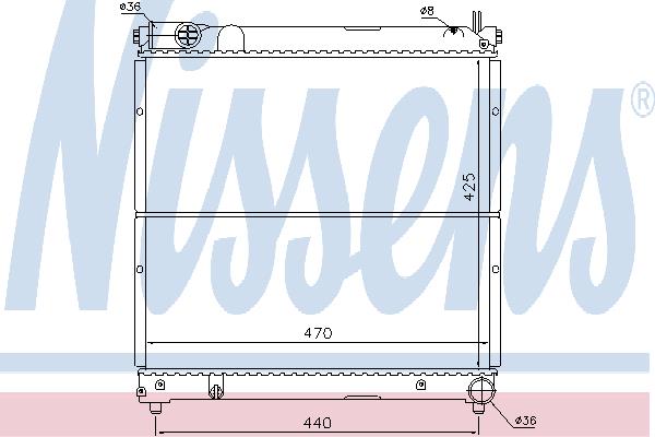 Nissens 64163 Radiator, engine cooling 64163