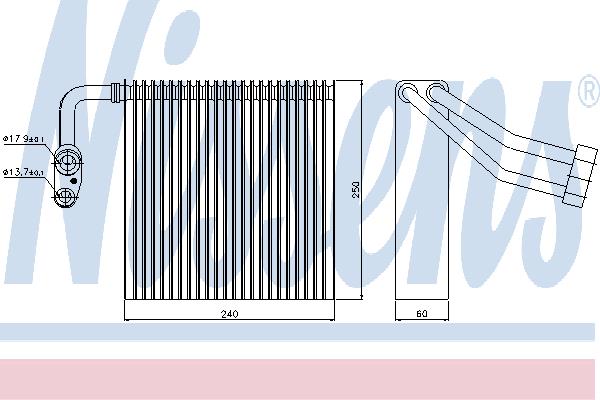 Nissens 92195 Air conditioner evaporator 92195