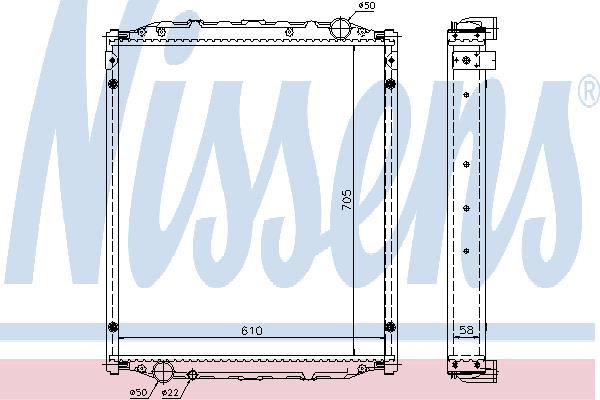 Nissens 67220A Engine cooling radiator 67220A 67220A Nissens Engine cooling radiator