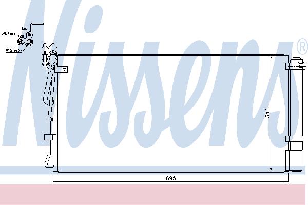 Aircon condenser Hyundai Genesis: 940250 Nissens AC Condenser