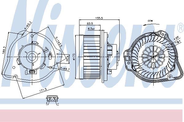 Nissens 87020 Hub, engine cooling fan wheel 87020