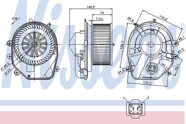 Nissens 87030 Fan assy - heater motor 87030
