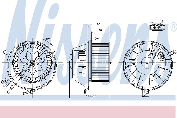 Nissens 87034 Fan assy - heater motor 87034