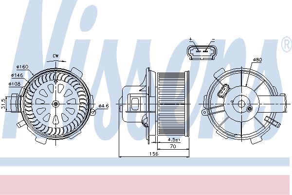 Nissens 87045 Fan assy - heater motor 87045