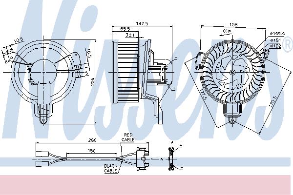 Nissens 87048 Fan assy - heater motor 87048