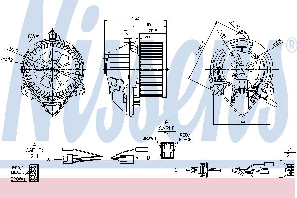 Nissens 87050 Hub, engine cooling fan wheel 87050