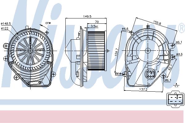 Nissens 87060 Fan assy - heater motor 87060