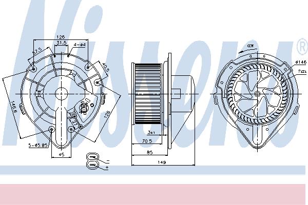 Nissens 87064 Fan assy - heater motor 87064