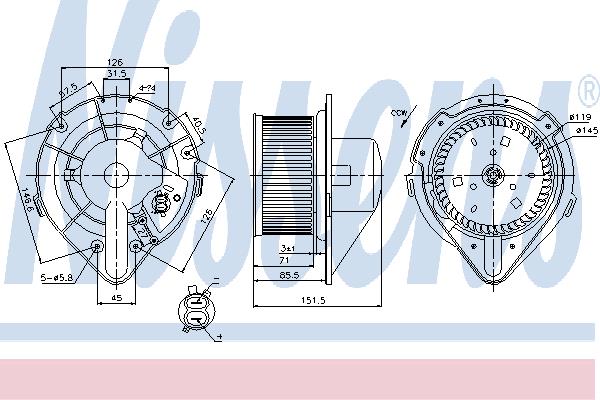 Nissens 87066 Hub, engine cooling fan wheel 87066