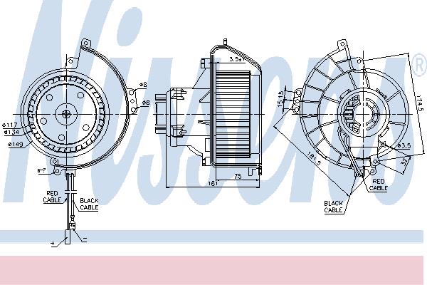 Nissens 87081 Hub, engine cooling fan wheel 87081