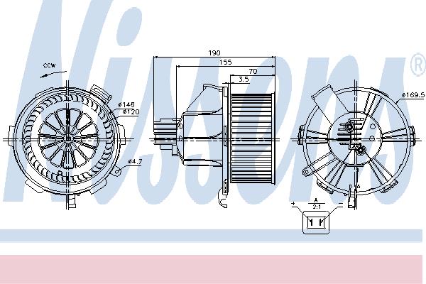 Nissens 87085 Hub, engine cooling fan wheel 87085