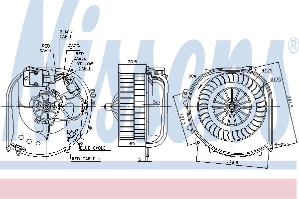 Nissens 87100 Fan assy - heater motor 87100