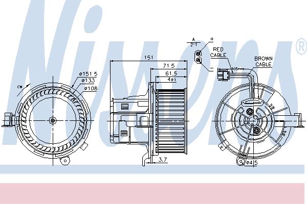 Nissens 87109 Hub, engine cooling fan wheel 87109