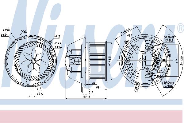 Nissens 87112 Fan assy - heater motor 87112