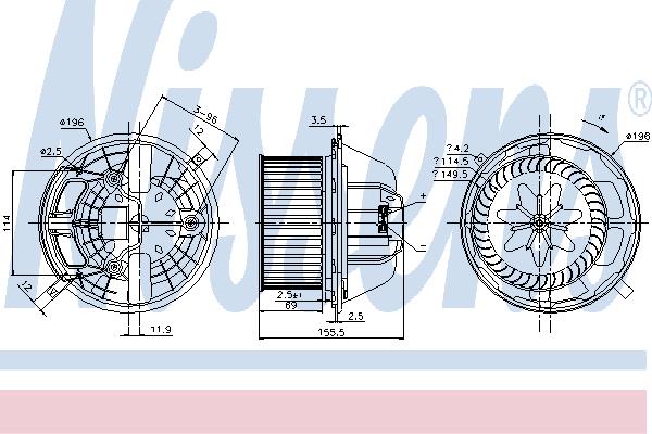 Nissens 87118 Fan assy - heater motor 87118