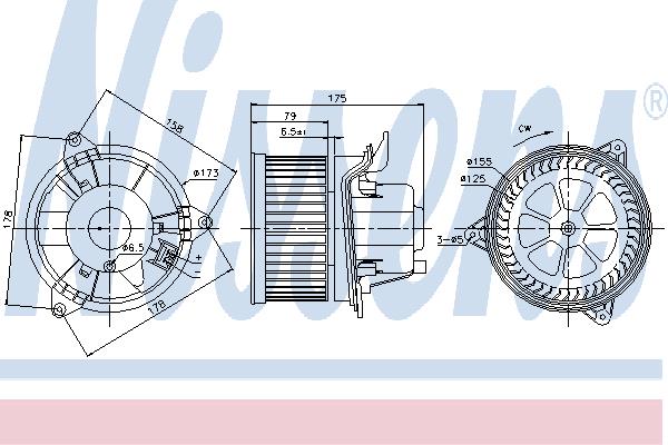 Nissens 87122 Fan assy - heater motor 87122