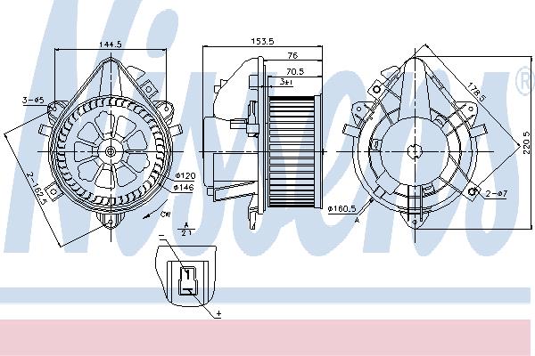 Nissens 87124 Hub, engine cooling fan wheel 87124