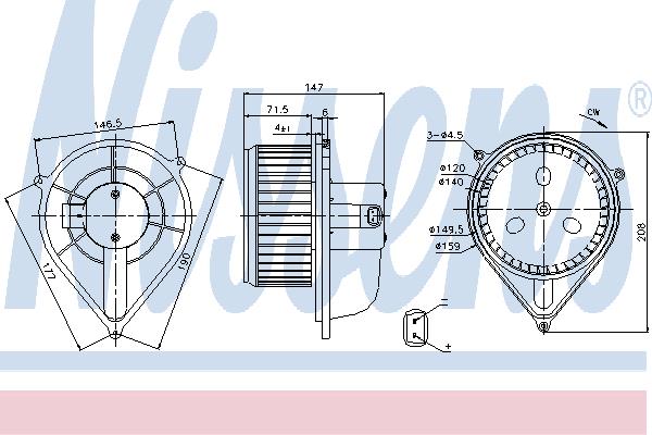 Nissens 87128 Hub, engine cooling fan wheel 87128
