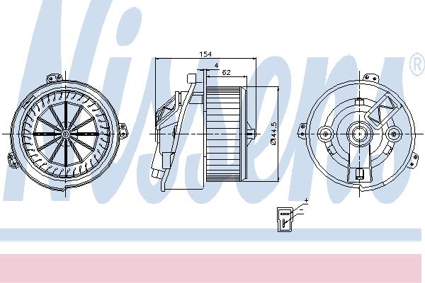 Nissens 87129 Hub, engine cooling fan wheel 87129