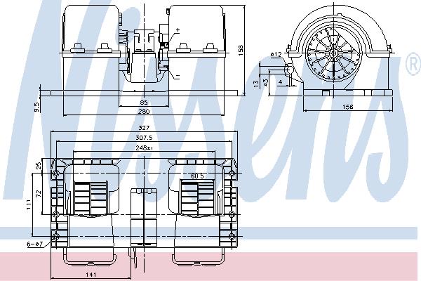 Nissens 87132 Blower motor 87132 87132 Nissens Blower motor