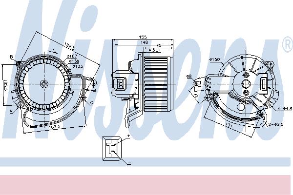 Nissens 87136 Fan assy - heater motor 87136