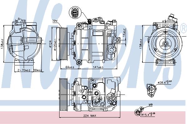 Nissens 890025 Compressor, air conditioning 890025 890025 Nissens Compressor, air conditioning