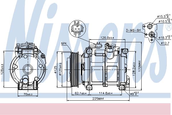 Nissens 89074 Compressor, air conditioning 89074